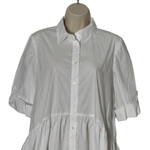 NWT Madewell Button-Front Mini Poplin Shirtdress in White Size S - Picture 12 of 15